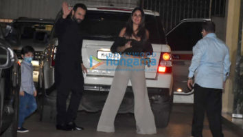 Photos: Saif Ali Khan, Kareena Kapoor Khan and son Taimur Ali Khan snapped at Karisma Kapoor’s house in Khar