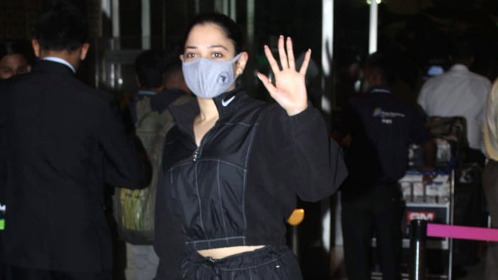 Spotted: Sonia Turcotte, Tamannah Bhatia, Divyanka Tripathi and Vivek Dahiya at Mumbai Airport