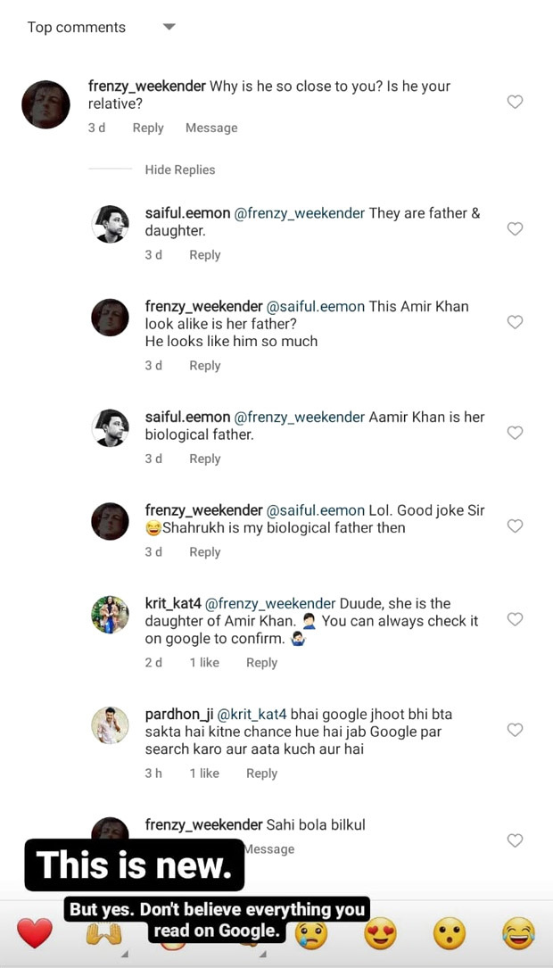 ‘Is Aamir Khan your relative’ Ira Khan reacts to a comment by Instagram user on pictures with her father