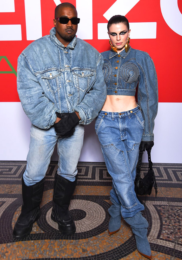 Kanye West and Julia Fox make red carpet debut in matching denim-on-denim looks at Men's Fashion Week in Paris