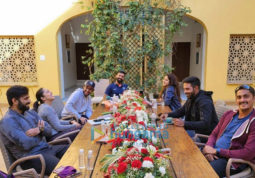 On the sets of the movie Mr And Mrs Mahi