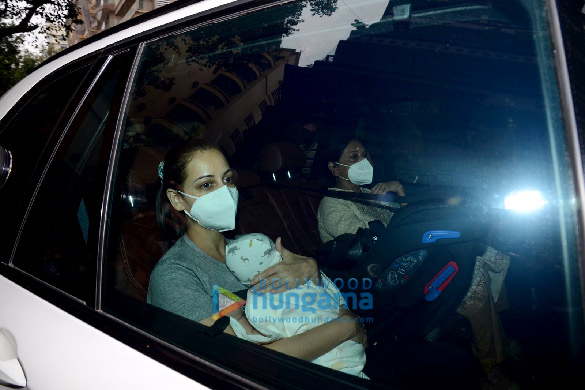 photos dia mirza snapped at khar clinic with her son 4