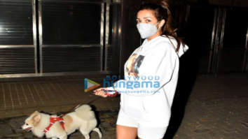 Photos: Malaika Arora snapped with her pet in Bandra