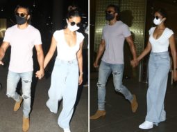 Ranveer Singh and Deepika Padukone twin in white as they return to Mumbai from their Maldives vacation