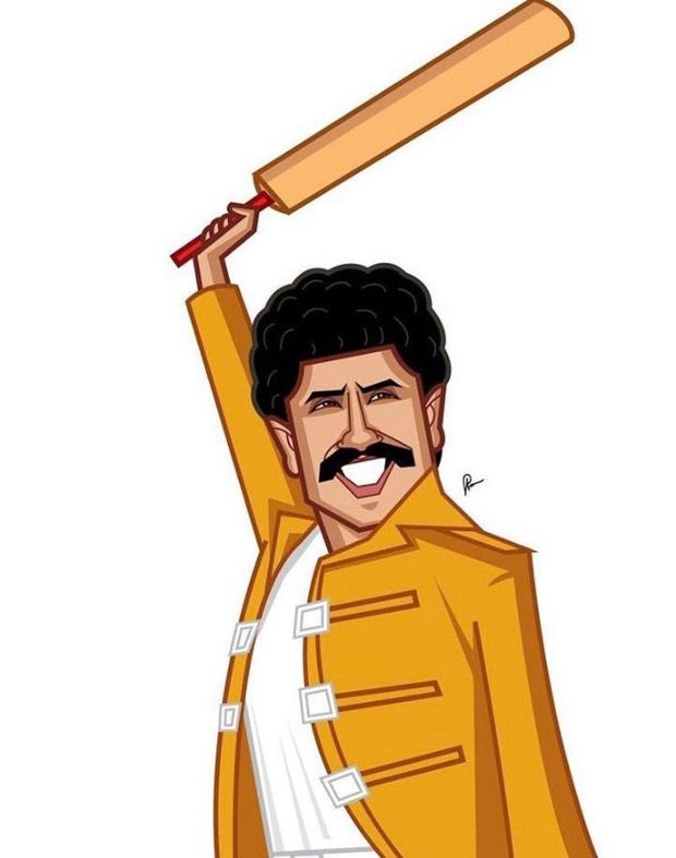 Ranveer Singh shares quirky artwork featuring Kapil Dev as Freddie Mercury