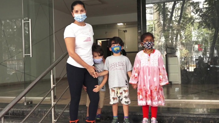 Spotted: Sunny Leone with her Kids