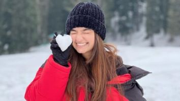Anushka Sen spends her valentines day playing with snow in Kashmir
