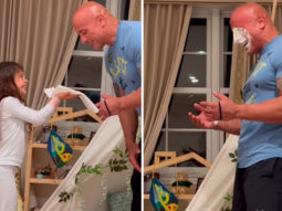 Dwayne Johnson’s daughters leave the internet in splits as they prank their dad with a face full of toothpaste and shaving cream