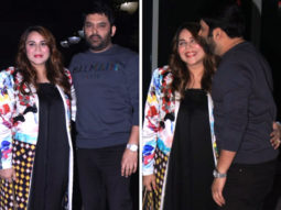 Kapil Sharma kisses wife Ginni Chatrath as he poses for the paparazzi at the screening of Deepika Padukone’s Gehraiyaan