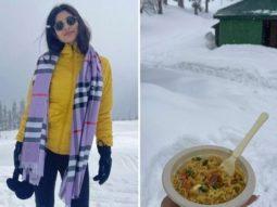Mouni Roy enjoys warm noodles in the snow-capped hills of Kashmir during her honeymoon with Suraj Nambiar