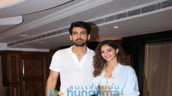 Photos: Dhairya Karwa and Ananya Panday snapped at Taj Lands End promoting their film Gehraiyaan