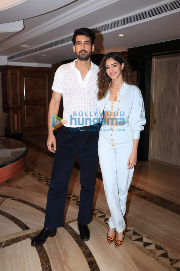 photos dhairya karwa and ananya panday snapped at taj lands end promoting their film gehraiyaan 1