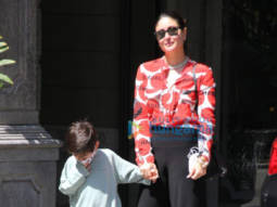 Photos: Kareena Kapoor Khan snapped sporting a chic patterned top with palazzo pants along with son Taimur Ali Khan and others at Randhir Kapoor’s residence