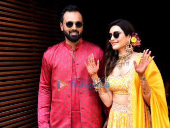 Photos: Karishma Tanna and Varun Bangera snapped at their mehendi ceremony