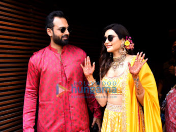 Photos: Karishma Tanna and Varun Bangera snapped at their mehendi ceremony