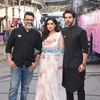 Photos: Rajkummar Rao, Bhumi Pednekar and Harshavardhan Kulkarni snapped promoting Badhaai Do