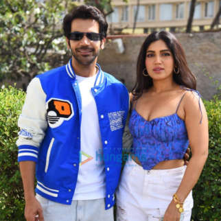 Photos: Rajkummar Rao, Bhumi Pednekar and Harshavardhan Kulkarni snapped promoting Badhaai Do at Sun n Sand in Juhu