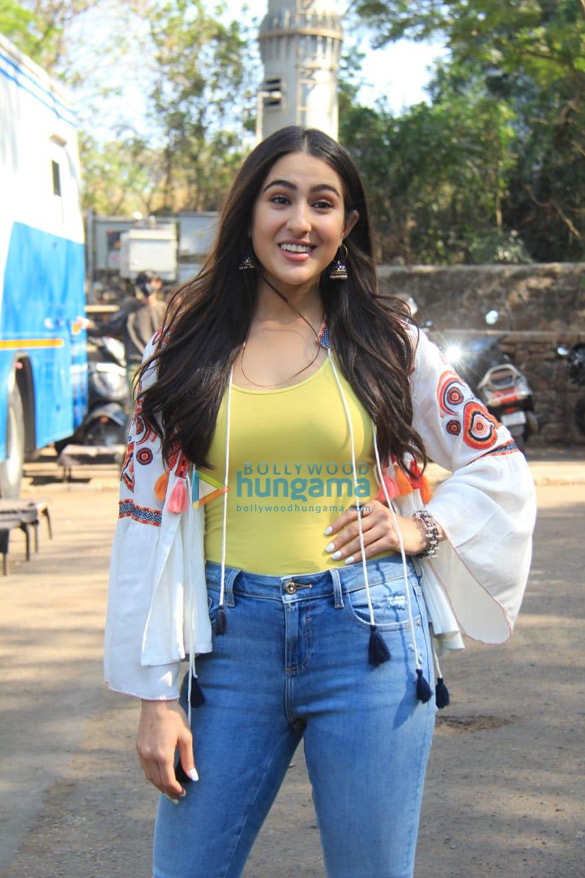Photos: Sara Ali Khan snapped in film city after a shoot