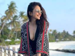 Rakul Preet Singh says ‘smile away’ as she poses in black swimsuit and printed overlay from her Maldives vacation