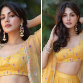 Rhea Chakraborty looks pristine in yellow lehenga for Farhan Akhtar-Shibani Dandekar's wedding: "She finally learnt how to live in the now"