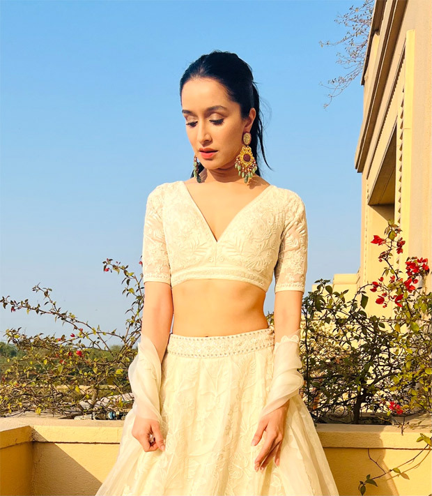 Shraddha Kapoor looks alluring in plunging neckline blouse and ivory lehenga by Anita Dongre worth Rs. 1.9 lakh for Luv Ranjan's wedding Shraddha Kapoor looks alluring in plunging neckline blouse and ivory lehenga by Anita Dongre worth Rs. 1.9 lakh for Luv Ranjan's wedding