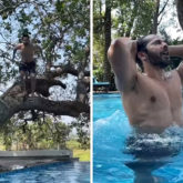 Varun Dhawan dives into a pool from a tree; Arjun Kapoor mocks him saying 'this pool didn’t need u to swim'