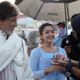 Amitabh Bachchan shares a picture with 'Pushpa' Rashmika Mandanna from the sets of the film Goodbye