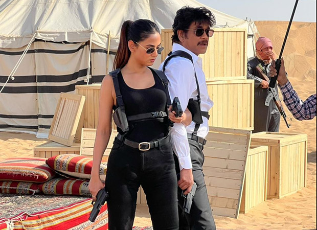 Nagarjuna Akkineni and Sonal Chauhan are in action mode in leaked picture from the sets of The Ghoset