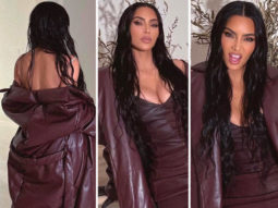 Amid feud with ex-husband Kanye West, Kim Kardashian slays in sexy maroon leather ensemble