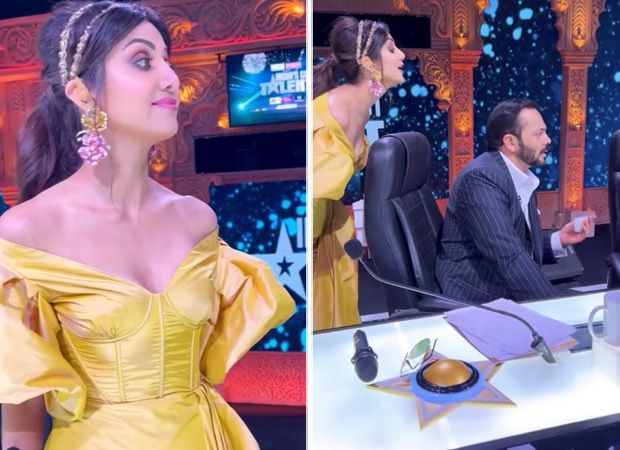 India's Got Talent: Shilpa Shetty smashes a bottle on Rohit Shetty's arms, asks for a role in his film India's Got Talent: Shilpa Shetty smashes a bottle on Rohit Shetty's arms, asks for a role in his film