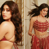 Janhvi Kapoor turns into a gorgeous showstopper in backless brick maroon lehenga and backless blouse by Punit Balana at Lakme Fashion Week