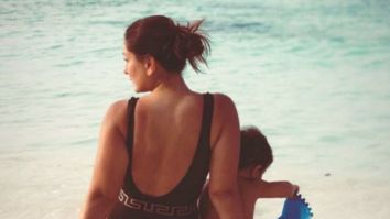 Kareena Kapoor Khan chills on the beach in black swimsuit with baby Jeh, see her photos