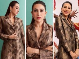 Karisma Kapoor channels her inner Tigress in Banarasi silk brocade jacket and pants worth Rs. 59,800