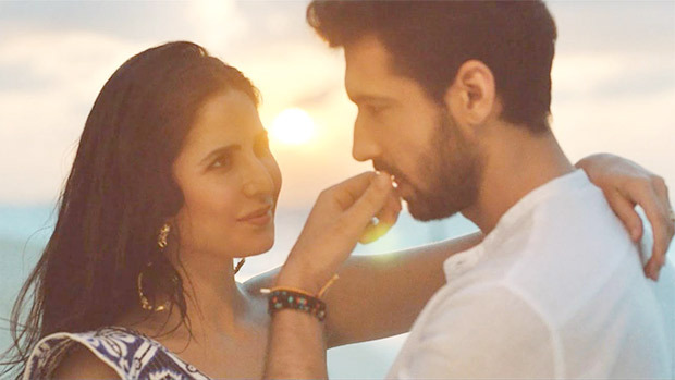 Katrina Kaif blindfolds Dhairya Karwa in Slice beverage drink commercial Katrina Kaif blindfolds Dhairya Karwa in Slice beverage drink commercial