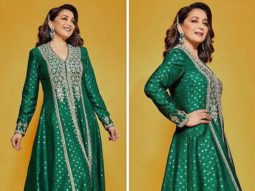 Madhuri Dixit is elegance personified in Anita Dongre emerald anarkali set worth Rs. 1.4 lakh