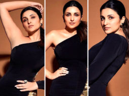 Parineeti Chopra aces one-shoulder black and gold asymmetrical bodycon with thigh-high slit worth Rs. 8,995 for Hunarbaaz