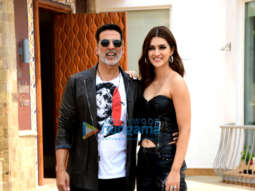 Photos: Akshay Kumar and Kriti Sanon twin in black; Arshad Warsi keeps it casual as they promote their film Bachchhan Paandey