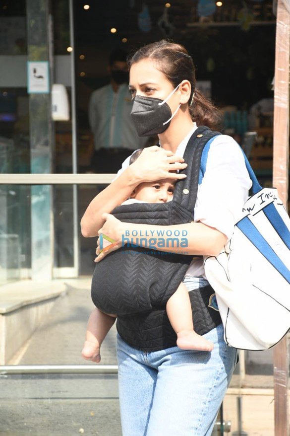 Photos: Dia Mirza snapped with her child at Food Hall