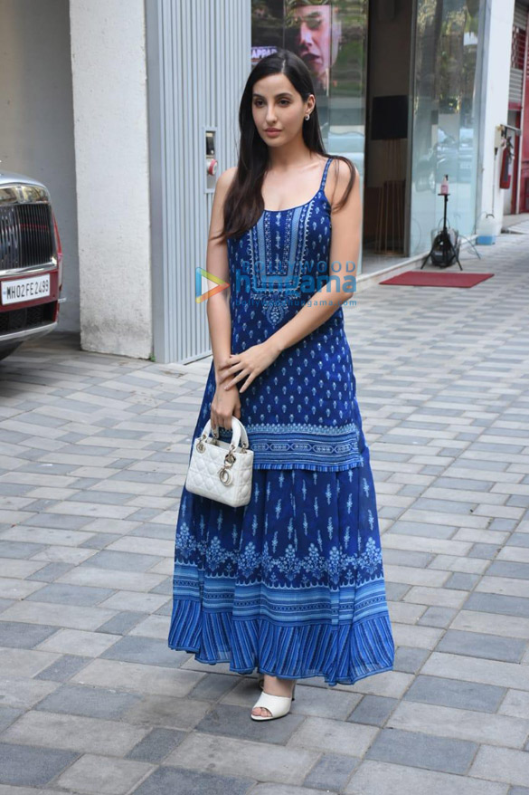 photos nora fatehi steps out in printed dress for a visit to t series office 2