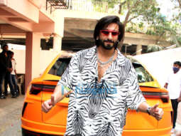 Photos: Ranveer Singh poses in a zebra printed oversized shirt and ripped denim as he visits Sanjay Leela Bhansali’s office in Juhu