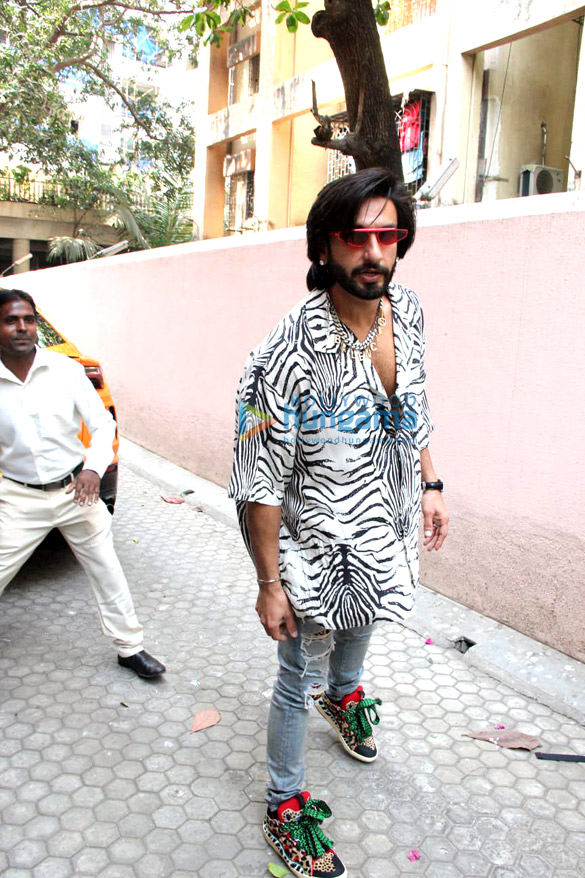 photos ranveer singh poses in a zebra printed oversized shirt and ripped denim as he visits sanjay leela bhansalis office in juhu 2