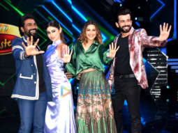 Photos: Remo D’Souza, Mouni Roy, Sonali Bendre, and Jay Bhanushali pose on the sets of DID Lil Master