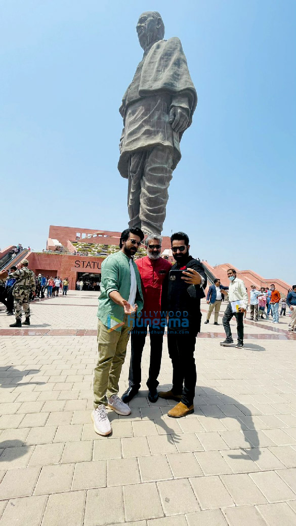 photos s s rajamouli ram charan and jr ntr mark their presence at statue of unity for rrr promotions 4