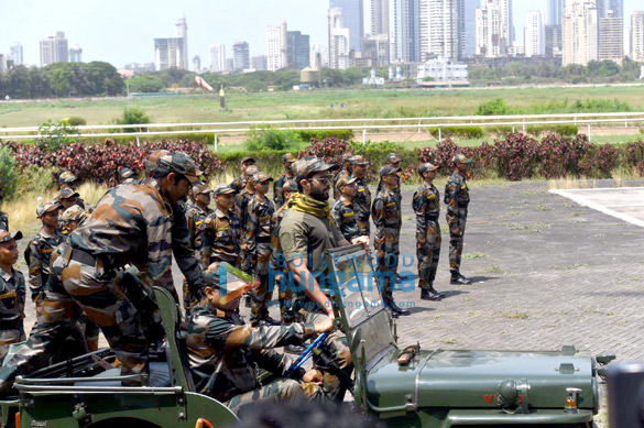 photos vijay deverakonda arrives in a chopper dressed in army uniform to announce his next pan india project with puri jagannadh 2