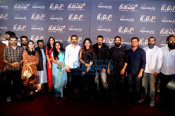 photos yash sanjay dutt srinidhi shetty raveena tandon prashanth neel and vijay kiragandur snapped at the trailer launch of k g f chapter 2 1