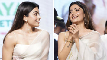 Rashmika Mandanna sparkles in a white sheer chiffon saree with a spaghetti strap blouse; pens a note for fans
