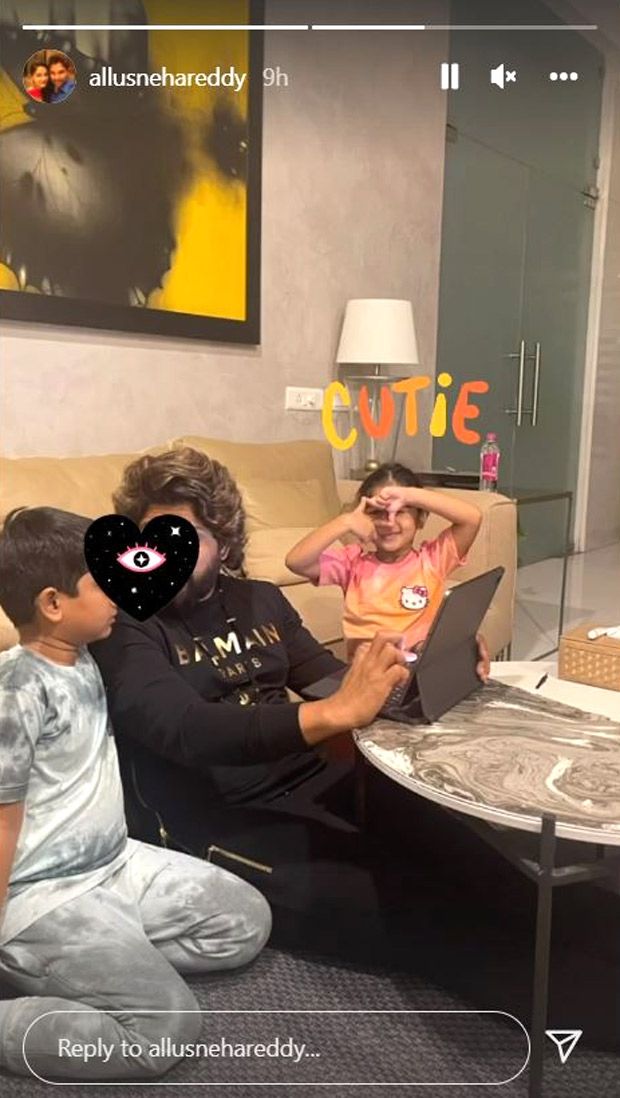 Sneha Reddy shares a candid picture of Allu Arjun spending quality time with kids Ayaan and Arha Sneha Reddy shares a candid picture of Allu Arjun spending quality time with kids Ayaan and Arha