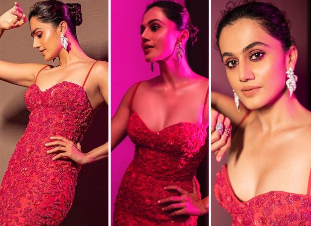 Taapsee Pannu makes a strong statement in crimson ruffled figure-hugging gown at Hello! Hall Of Fame Awards 2022