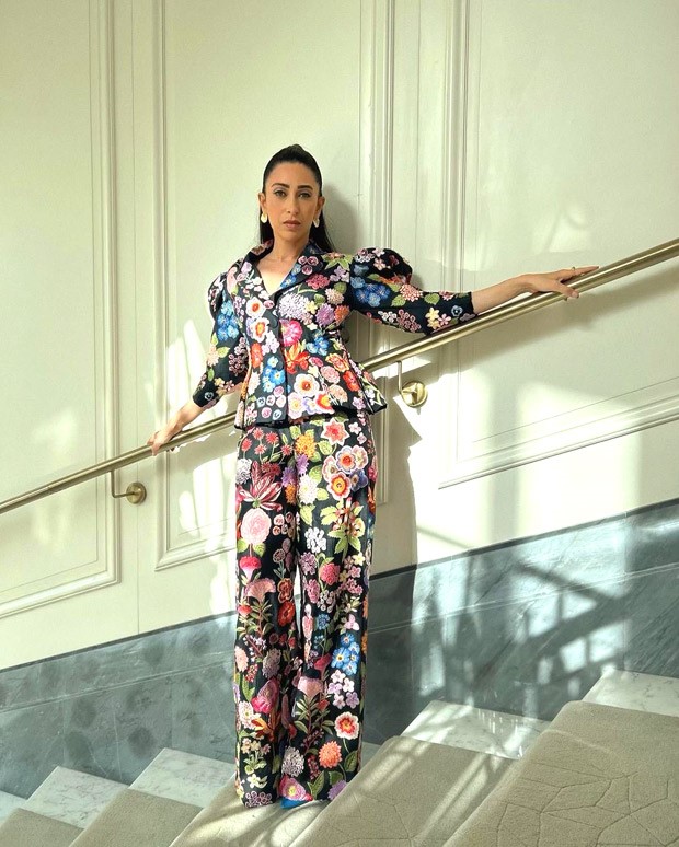 Take summer style cues from Karisma Kapoor for colourful embroidered Rahul Mishra pantsuit with dramatic shoulders Take summer style cues from Karisma Kapoor for colourful embroidered Rahul Mishra pantsuit with dramatic shoulders