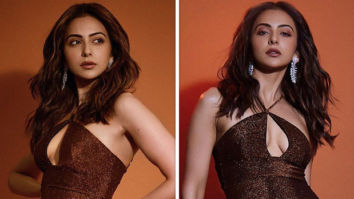 Rakul Preet Singh makes glamorous statement in brown halter-neck keyhole shimmery dress worth Rs. 7,538